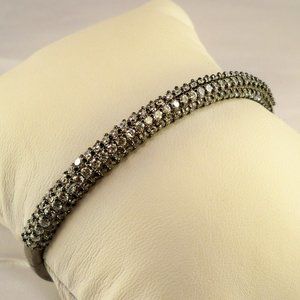 NEW Cubic Zirconias Silver Designer *Cuff Bracelet